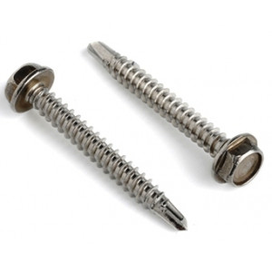 Саморез 4,8*45 шестигр., сверло, с пресшайбой DIN 7504 К, А2