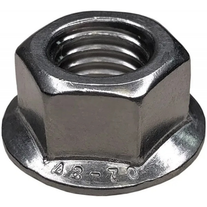 Гайка шестигранная М10 DIN6923, с фланцем нерж А2