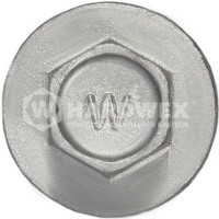 Саморез кровельный HARDWEX 5.5×38 мм Ruspert Silver Grey широкий борт без шайбы шестигранник d 8 мм сверлоконечник