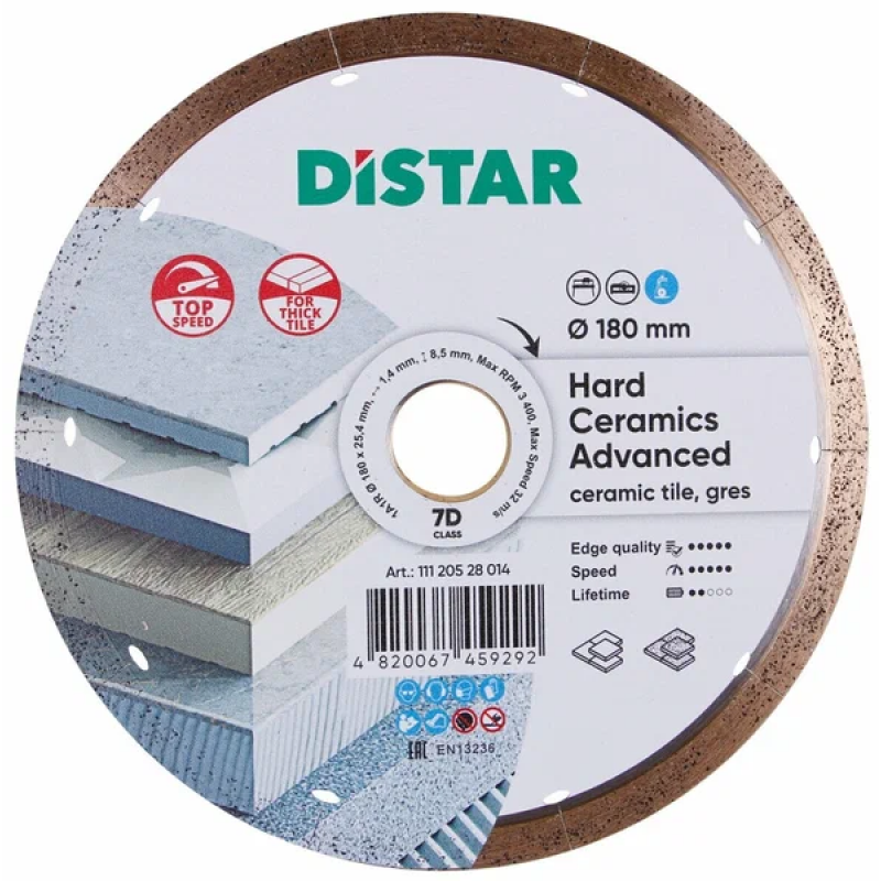 Диск алм. 180*1,4*8,5*25,4 Hard Ceramics Distar